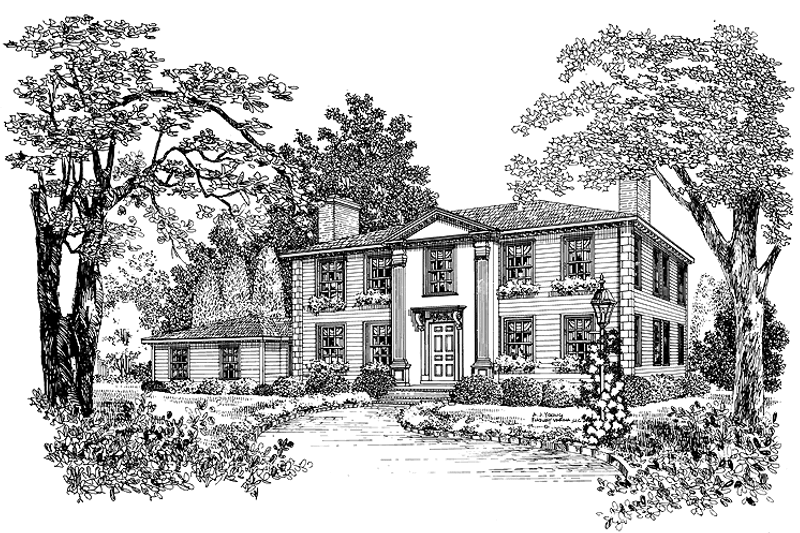 House Blueprint - Classical Exterior - Front Elevation Plan #72-642