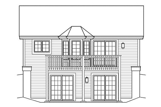 Exterior - Rear Elevation for Cottage House Plan #57-399 - 2 bed, 1.5 bath