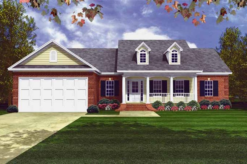 Architectural House Design - Country Exterior - Front Elevation Plan #21-404