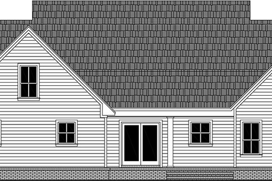 Exterior - Rear Elevation for Farmhouse House Plan #21-443 - 3 bed, 2.5 bath