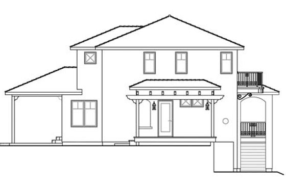 Exterior - Other Elevation for Mediterranean House Plan #124-863 - 3 bed, 2.5 bath