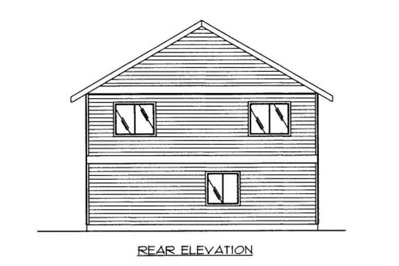 Home Plan - Exterior - Rear Elevation for Bungalow House Plan #117-711 - 2 bed, 3 bath