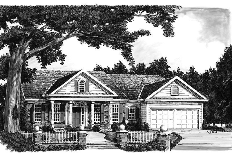 Home Plan - Exterior - Front Elevation 3 for Classical House Plan #927-577 - 3 bed, 2 bath