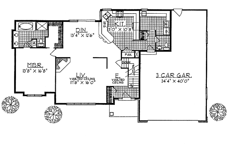 Architectural House Design - Floor Plan - Main Floor for Traditional House Plan #70-1330 - 3 bed, 2.5 bath