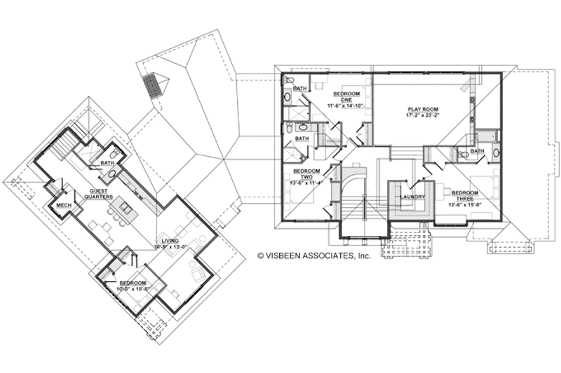 House Blueprint - Floor Plan - Upper Floor for European House Plan #928-267 - 4 bed, 5 bath