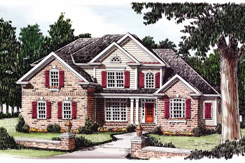 Dream House Plan - Colonial Exterior - Front Elevation Plan #927-599