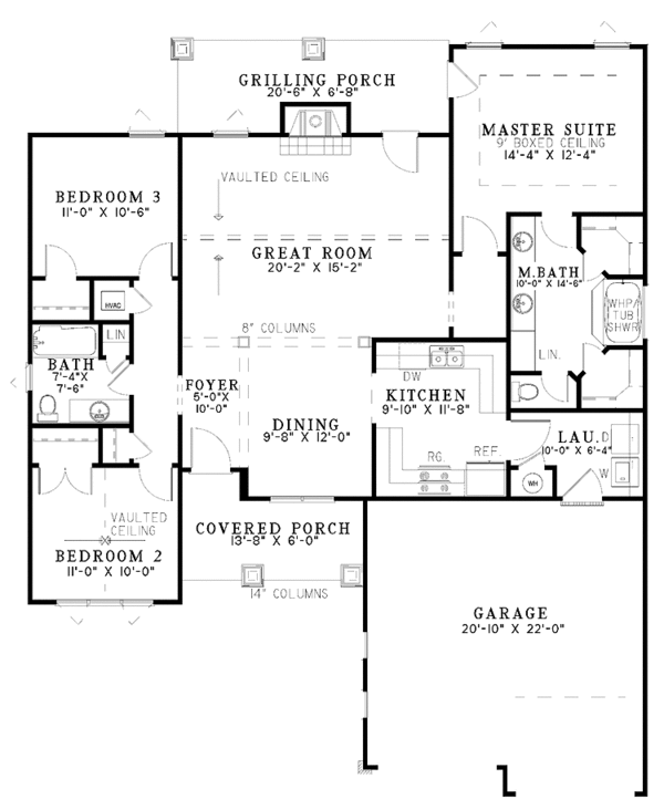 House Plan Design - Craftsman Floor Plan - Main Floor Plan #17-2908