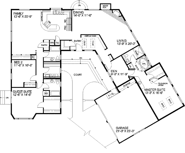 House Plan Design - Traditional Floor Plan - Main Floor Plan #60-213