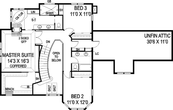 Home Plan - Victorian Floor Plan - Upper Floor Plan #60-1013