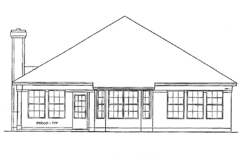 Home Plan - Exterior - Rear Elevation for Mediterranean House Plan #472-62 - 2 bed, 2 bath