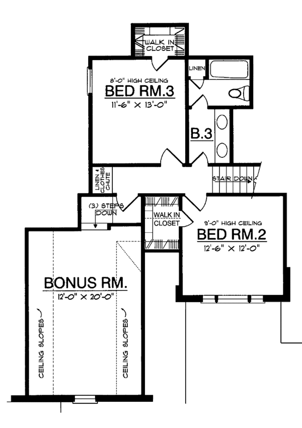Home Plan - Traditional Floor Plan - Upper Floor Plan #40-491