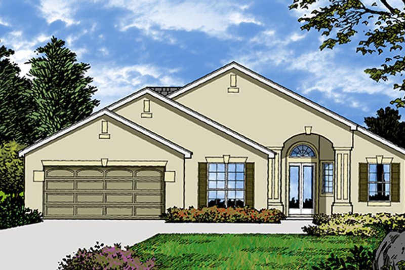 Dream House Plan - Exterior - Front Elevation 4 for Mediterranean House Plan #417-829 - 4 bed, 2 bath