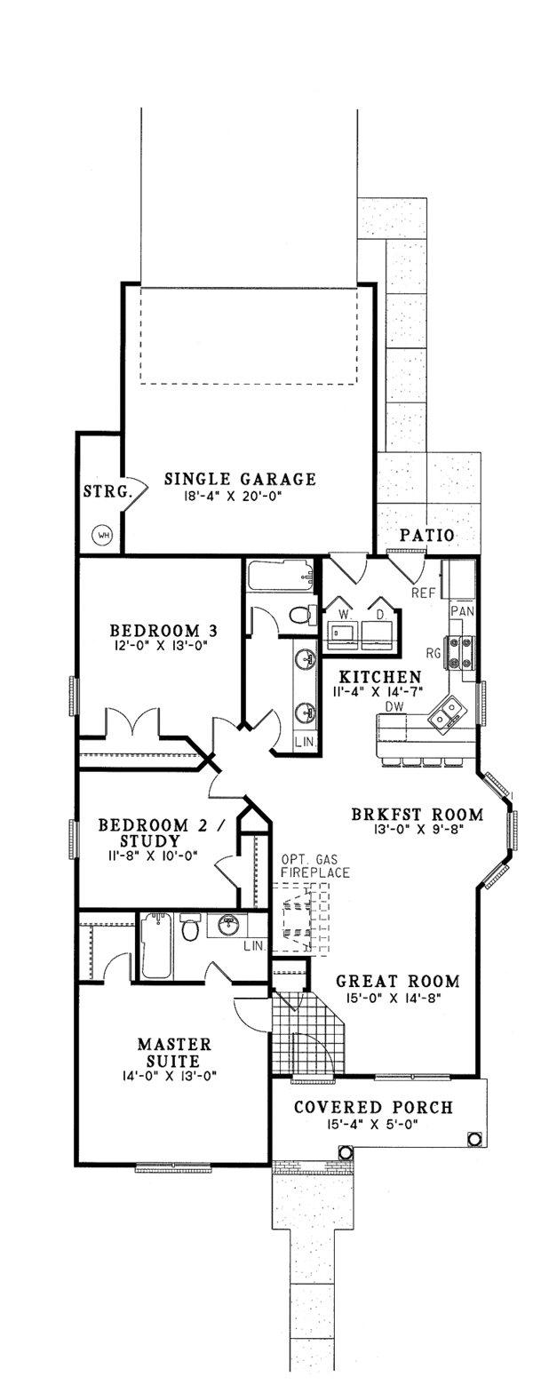 House Plan Design - Ranch Floor Plan - Main Floor Plan #17-2719