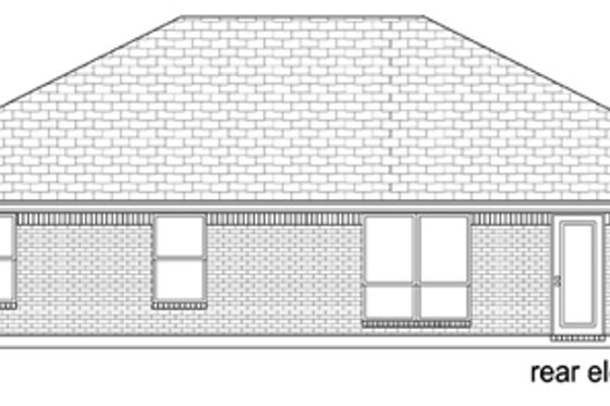 Exterior - Rear Elevation for Ranch House Plan #84-548 - 3 bed, 2 bath