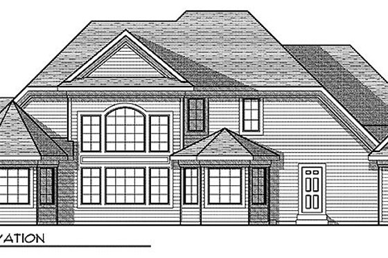 Exterior - Rear Elevation for European House Plan #70-847 - 4 bed, 3 bath