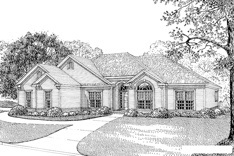 Dream House Plan - Exterior - Front Elevation 4 for Ranch House Plan #17-2731 - 4 bed, 3 bath