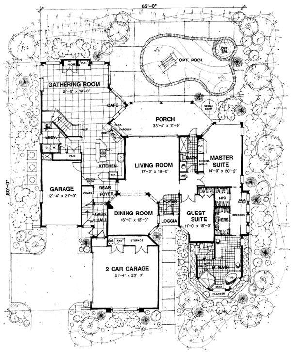 House Design - Mediterranean Floor Plan - Main Floor Plan #1007-37