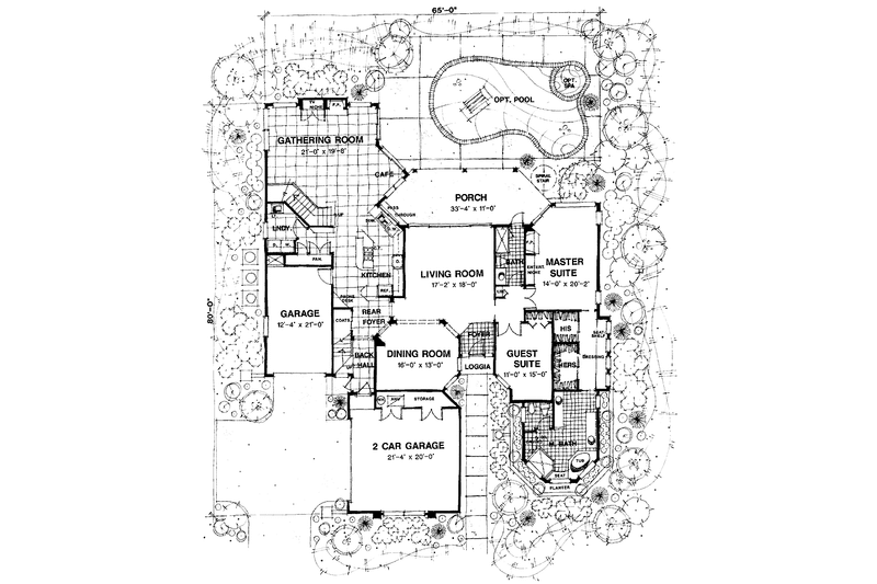 Dream House Plan - Floor Plan - Main Floor for Mediterranean House Plan #1007-37 - 5 bed, 4 bath