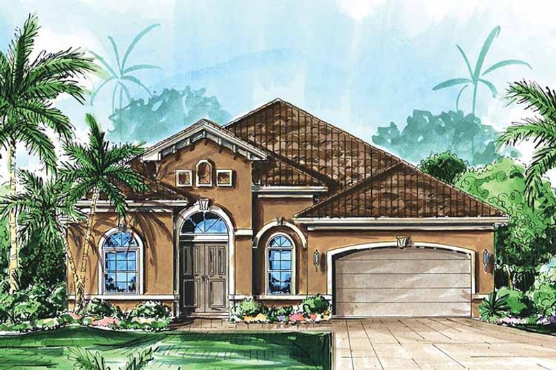 Home Plan - Exterior - Front Elevation 3 for Mediterranean House Plan #1017-50 - 4 bed, 3 bath
