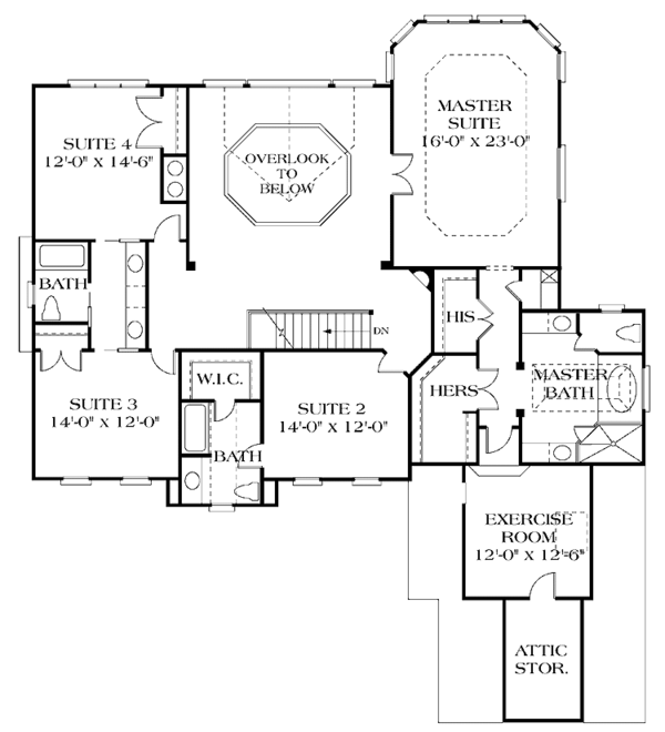 House Plan Design - Colonial Floor Plan - Upper Floor Plan #453-421