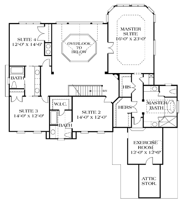 Dream House Plan - Colonial Floor Plan - Upper Floor Plan #453-421