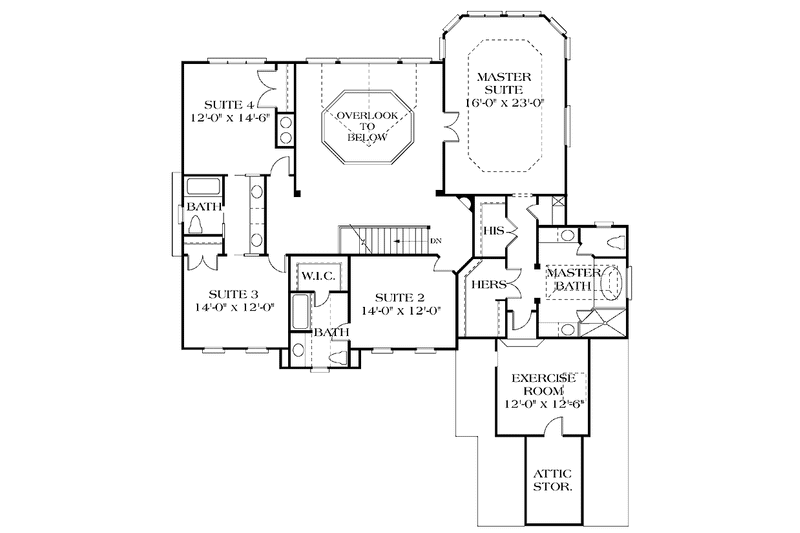 Home Plan - Floor Plan - Upper Floor for Colonial House Plan #453-421 - 5 bed, 5 bath