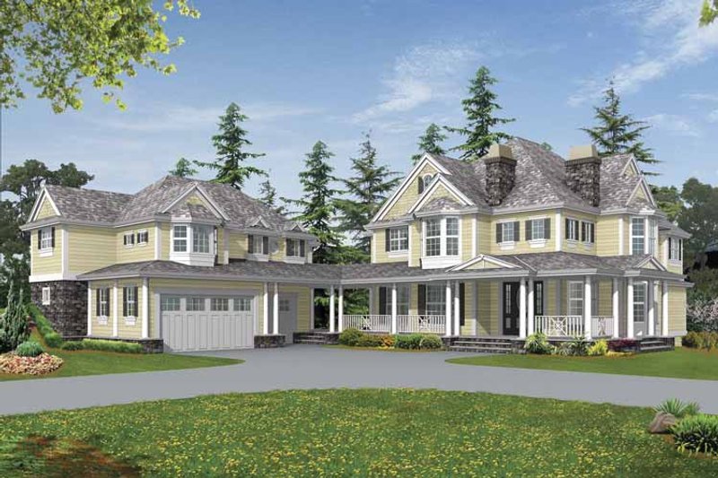 House Blueprint - Country Exterior - Front Elevation Plan #132-516