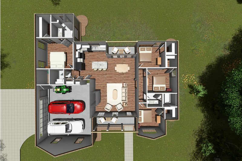 Dream House Plan - Floor Plan - Lower Floor for Country House Plan #20-193 - 4 bed, 2 bath