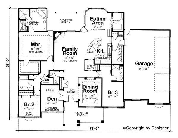 House Plan Design - European Floor Plan - Main Floor Plan #20-1820