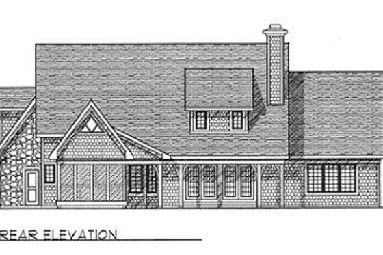 Exterior - Rear Elevation for European House Plan #70-460 - 4 bed, 2.5 bath