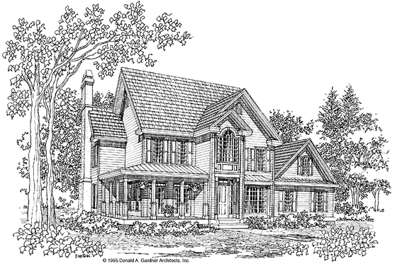 Exterior - Front Elevation 3 for Country House Plan #929-227 - 4 bed, 2.5 bath