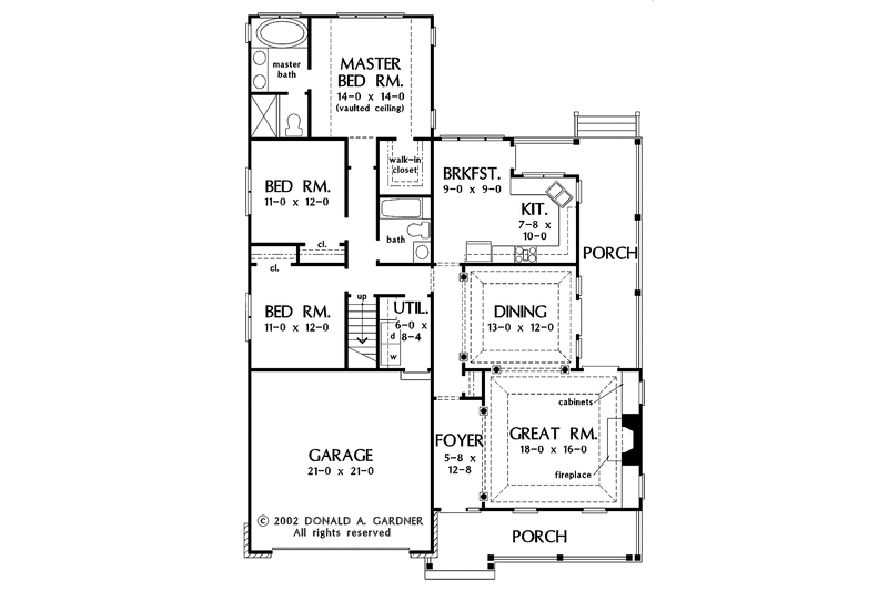 Dream House Plan - Floor Plan - Main Floor for Country House Plan #929-659 - 3 bed, 2 bath
