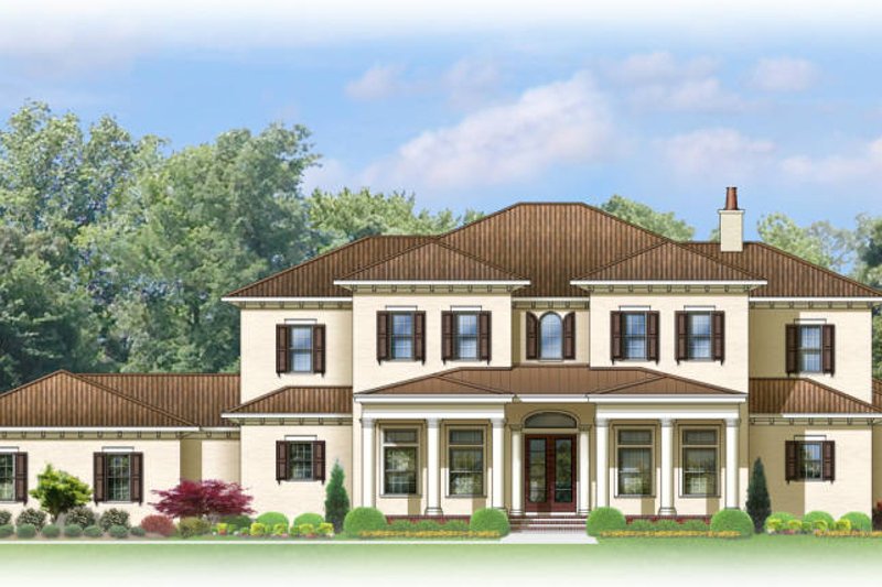 Architectural House Design - Exterior - Front Elevation 4 for Mediterranean House Plan #1058-86 - 4 bed, 5 bath