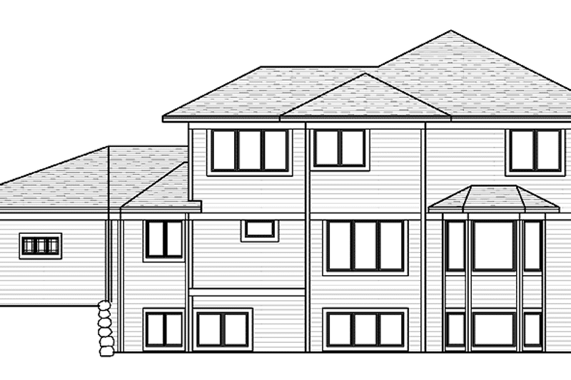 Home Plan - Exterior - Rear Elevation for Prairie House Plan #51-651 - 3 bed, 2.5 bath