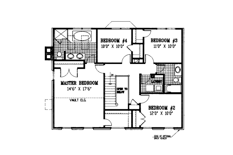Home Plan - Floor Plan - Upper Floor for Classical House Plan #953-7 - 4 bed, 2.5 bath