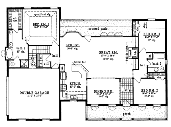 Home Plan - Country Floor Plan - Main Floor Plan #42-540