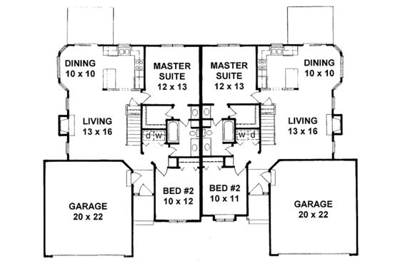 Floor Plan - Main Floor for Traditional House Plan #58-229 - 4 bed, 2 bath