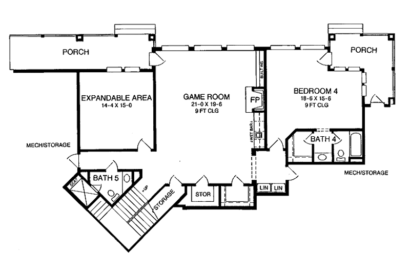 Home Plan - Floor Plan - Lower Floor 1 for Mediterranean House Plan #952-137 - 4 bed, 5.5 bath