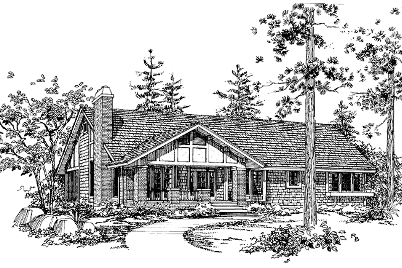 Craftsman Style House Plan - 3 Beds 2 Baths 1951 Sq/Ft Plan #72-836