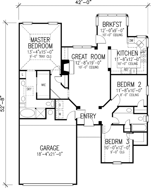 Home Plan - Traditional Floor Plan - Main Floor Plan #410-3586