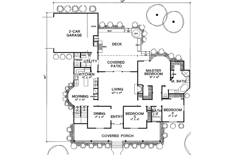 Dream House Plan - Floor Plan - Main Floor for Country House Plan #472-36 - 3 bed, 2.5 bath