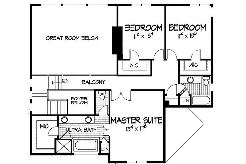 Home Plan - Floor Plan - Upper Floor for Traditional House Plan #51-944 - 3 bed, 2.5 bath