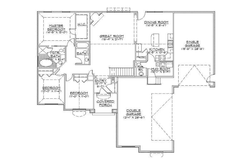 Home Plan - Floor Plan - Main Floor for European House Plan #945-86 - 3 bed, 2.5 bath