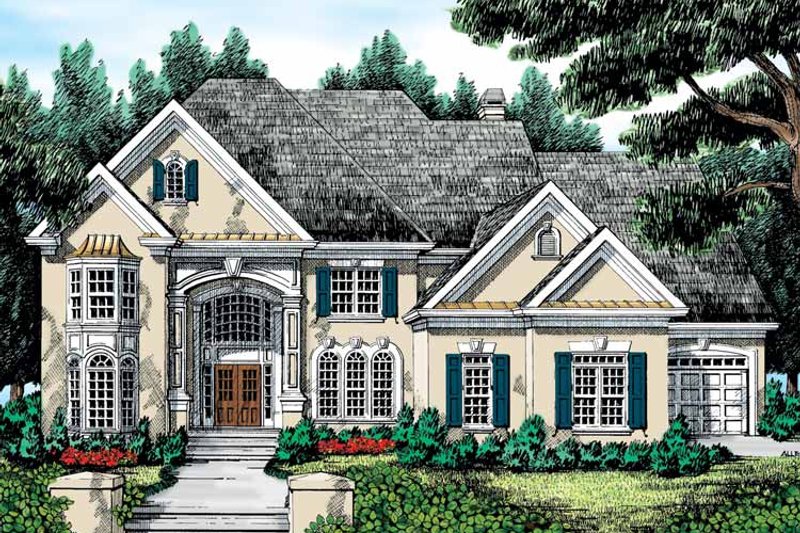 Home Plan - Exterior - Front Elevation 6 for European House Plan #927-199 - 5 bed, 4 bath