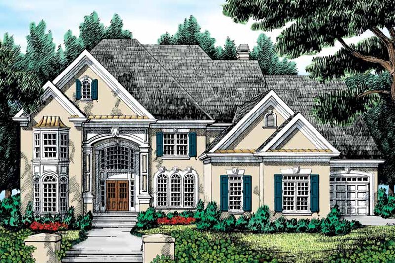 Architectural House Design - European Exterior - Front Elevation Plan #927-199