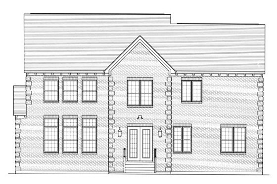 Exterior - Rear Elevation for Colonial House Plan #46-507 - 6 bed, 5.5 bath
