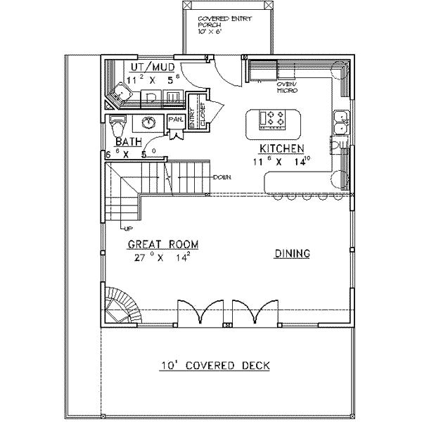 Home Plan - Modern Floor Plan - Main Floor Plan #117-227