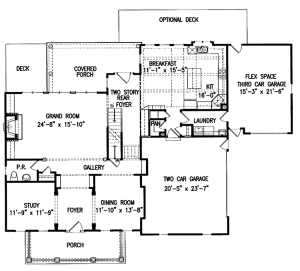 Dream House Plan - Classical Floor Plan - Main Floor Plan #54-215