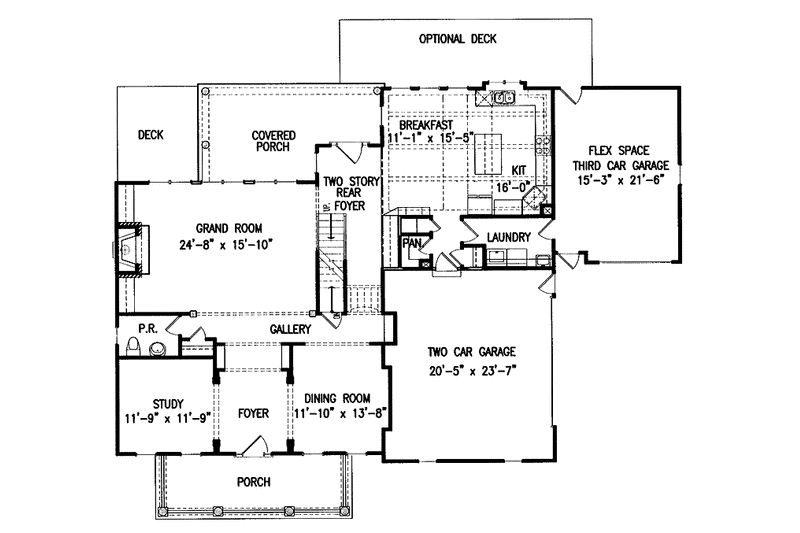 Dream House Plan - Floor Plan - Main Floor for Classical House Plan #54-215 - 4 bed, 3.5 bath