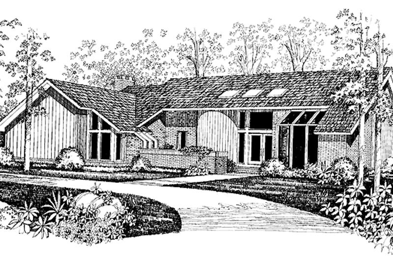 House Blueprint - Contemporary Exterior - Front Elevation Plan #72-991